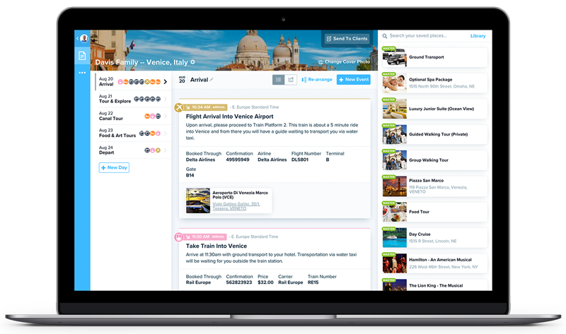 free travel agent itinerary builder